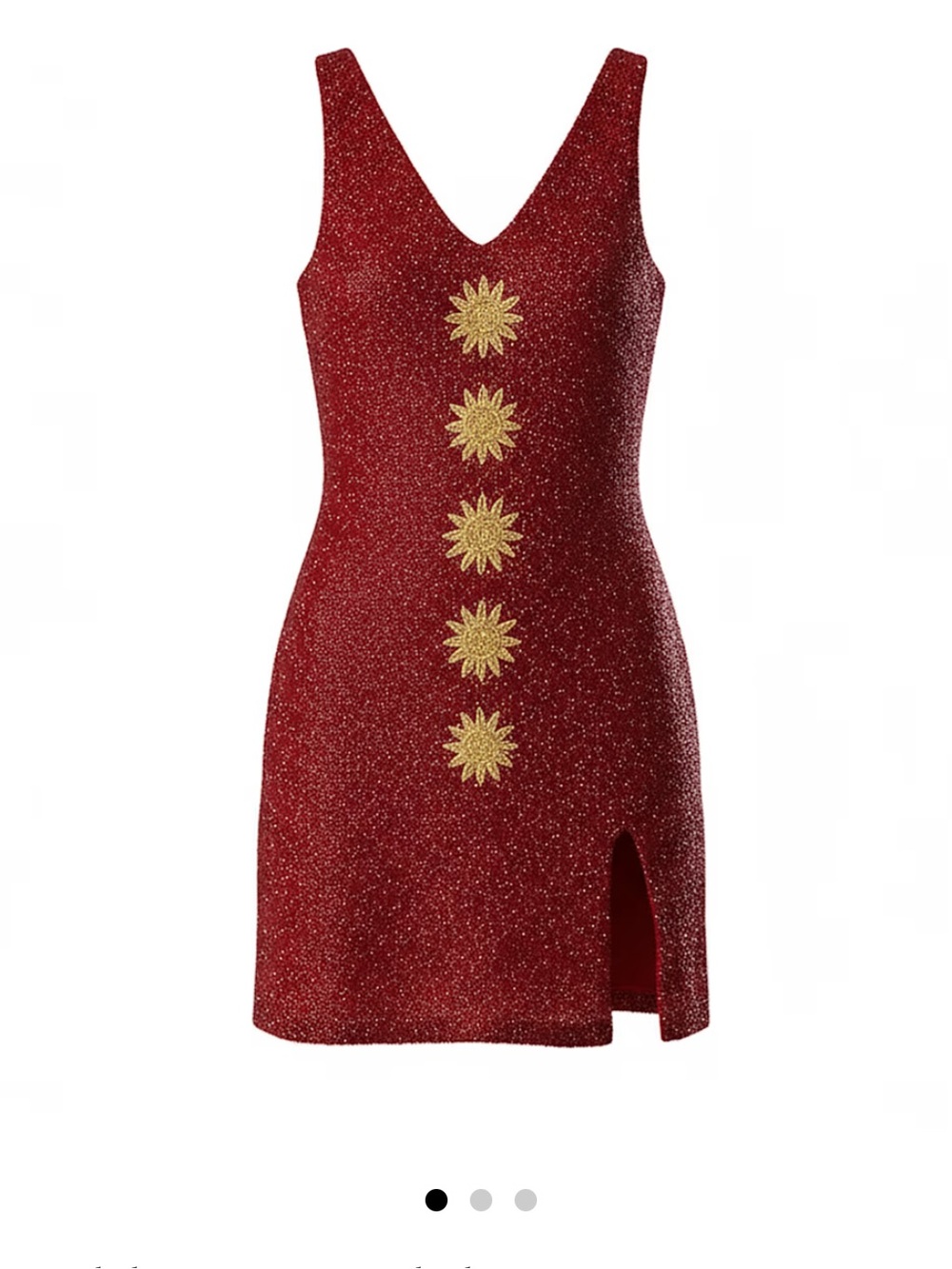 Songs of siren beaded Dress with Gold Floral Accents